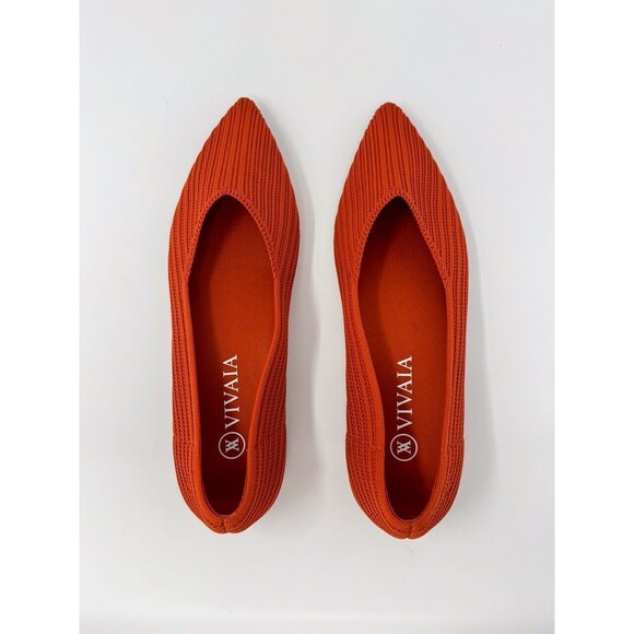 VIVAIA Womens Ballet Flat Red Aria Pointed Slip On Casual Sandals 37 US 6.5 - Picture 8 of 13